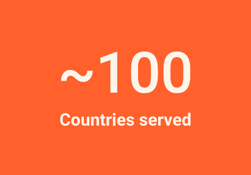 ~100 countries served